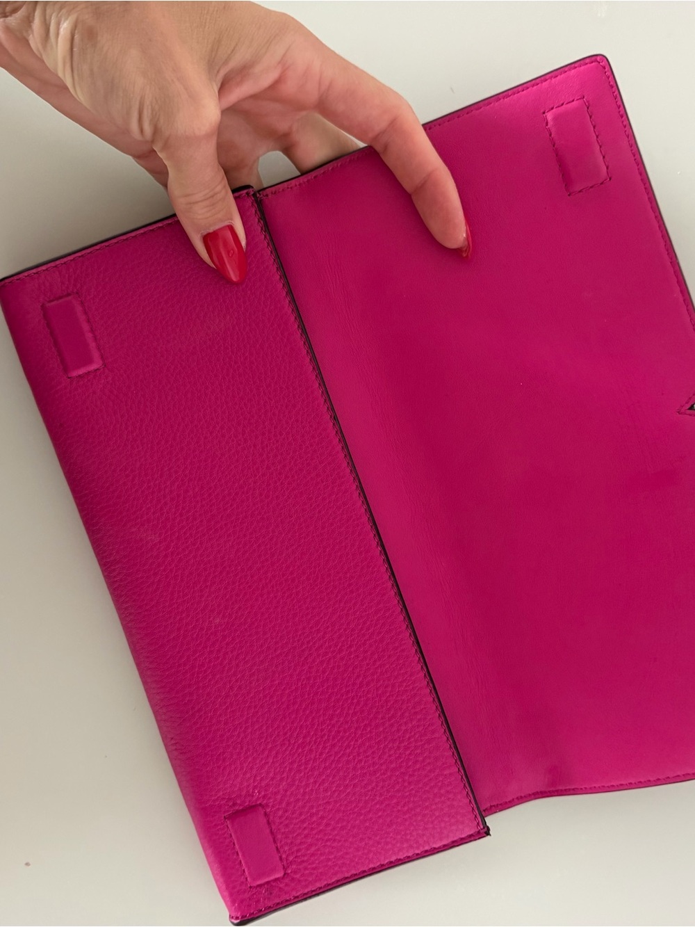 Tory Burch Hot Pink Logo Continental Clutch - Picture 3 of 4